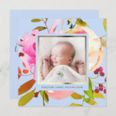 Blaues Foto Einladung (Vorne/Hinten)