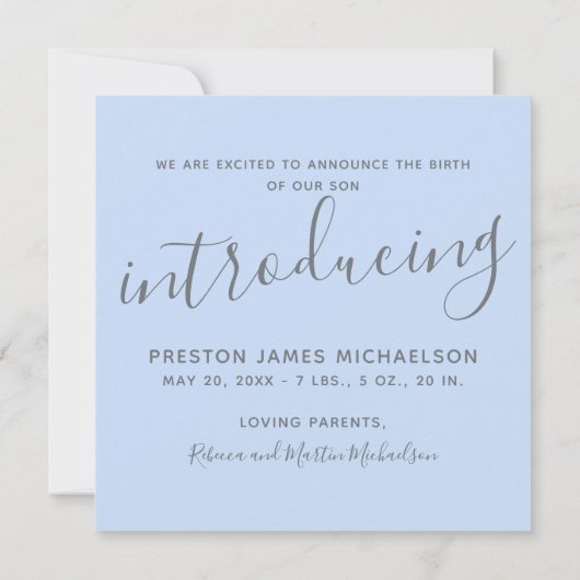 Blaues Foto Einladung (Rückseite)