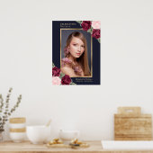 Blaues Foto Feier zum Lebensbeerenszeichen Poster (Küche)