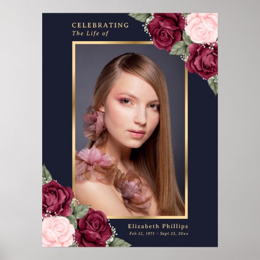 Blaues Foto Feier zum Lebensbeerenszeichen Poster (Vorne)