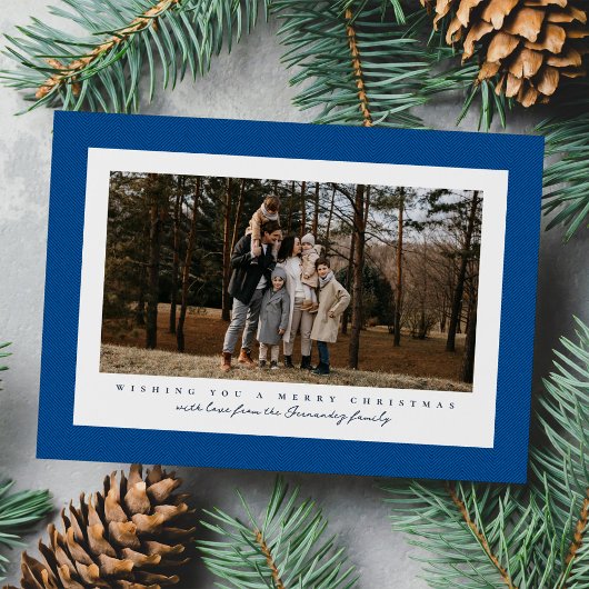 Blaues Foto Feiertagskarte