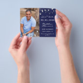 Blaues Foto für Geburtstage Save the Date Flyer (Gruppe)