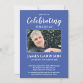 Blaues Foto-Gedenkfest Einladung (Vorderseite)