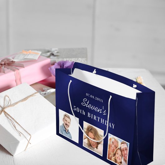 Blaues Foto Große Geschenktüte