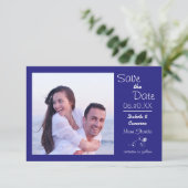 Blaues Foto Horizontal - 3x5 Save the Date (Stehend Vorderseite)