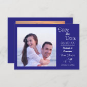 Blaues Foto Horizontal - 3x5 Save the Date (Vorne/Hinten)