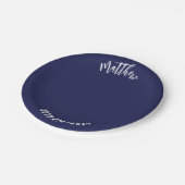 Blaues Foto Pappteller (Schrägansicht)