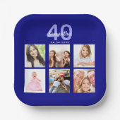 Blaues Foto Pappteller (Vorderseite)