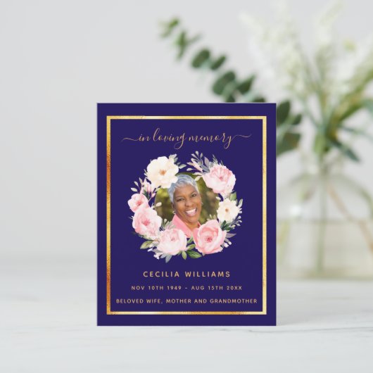 Blaues Foto Rosa Blumenbeerprogramm (Stehend Vorderseite)