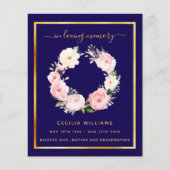 Blaues Foto Rosa Blumenbeerprogramm (Vorderseite)