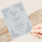 Blaues Foto Save the Date