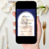 Blaues Foto Save The Date