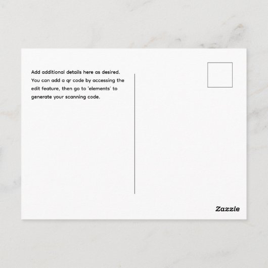 BLAUES FOTO Save the Date | Minimale Qualität mode Postkarte (Rückseite)