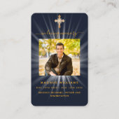 Blaues Foto Visitenkarte (Vorderseite)