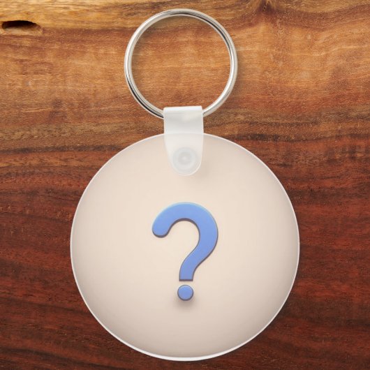 Blaues Fragezeichen mit einem braunen Circle-Hinte Schlüsselanhänger (Vorderseite)