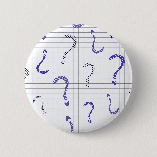 Blaues Fragezeichen nahtloses Muster Button (Vorderseite)