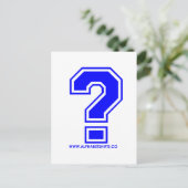 Blaues Fragezeichen Postkarte (Stehend Vorderseite)