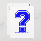 Blaues Fragezeichen Postkarte (Vorne/Hinten)
