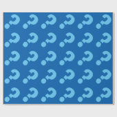 Blaues Fragezeichen-Wrap | Matt Geschenkpapier (Flach)