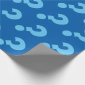 Blaues Fragezeichen-Wrap | Matt Geschenkpapier (Ecke)