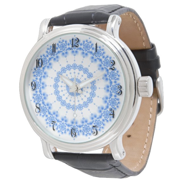 Blaues Fraktal Armbanduhr (Schrägansicht)