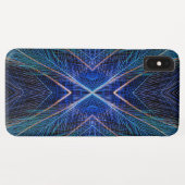Blaues Fraktal-Feder-Design Case-Mate iPhone Hülle (Rückseite (Horizontal))