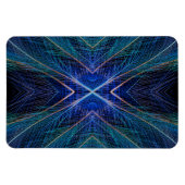 Blaues Fraktal Feder Design Magnet (Horizontal)