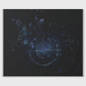 Blaues Fraktal Geschenkpapier (Flach)