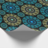 Blaues Fraktal Geschenkpapier (Ecke)