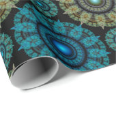 Blaues Fraktal Geschenkpapier (Rolleneckpunkt)