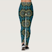 Blaues Fraktal  Leggings (Rückseite)