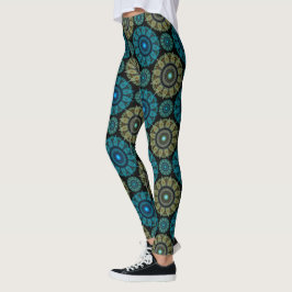 Blaues Fraktal  Leggings
