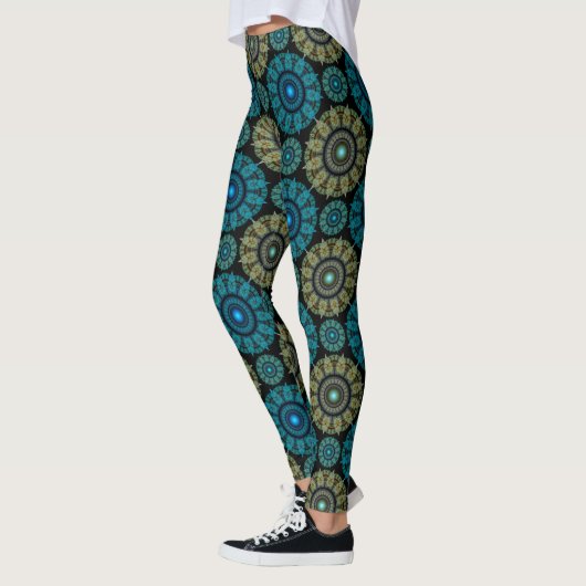 Blaues Fraktal  Leggings (Links)