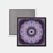 Blaues Fraktal mandala Magnet (Vorderseite/Rückseite)