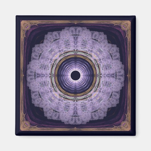 Blaues Fraktal mandala Magnet (Vorne)