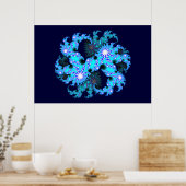 Blaues Fraktal Poster (Küche)