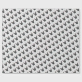 Blaues Französisches Bulldog-Wrapping Geschenkpapier (Flach)