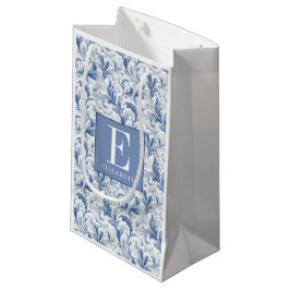 Blaues französisches Land-Toile-Monogramm-Muster Kleine Geschenktüte