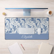 Blaues französisches Land-Toile-Monogramm-Muster