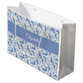 Blaues französisches Land-Toile-Mustername  Große Geschenktüte