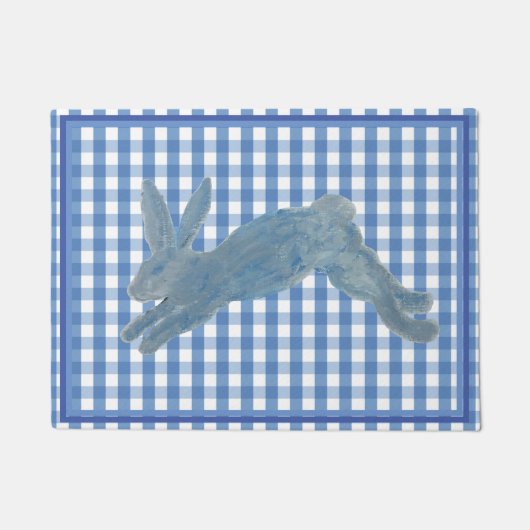 Blaues Französisches Landkaninchen Fußmatte (Vorderseite)