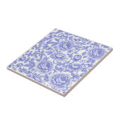 Blaues französisches Toile-Blumenmuster Fliese (Seite)