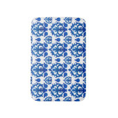 Blaues französisches Toile-Muster Badematte (Vorderseite Vertikal)