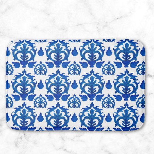 Blaues französisches Toile-Muster Badematte