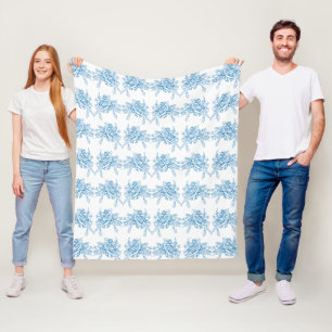 Blaues französisches Toile-Muster Fleecedecke