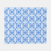 Blaues französisches Toile-Muster Fleecedecke (Vorderseite (Horizontal))