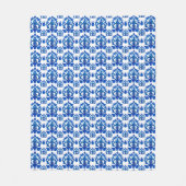 Blaues französisches Toile-Muster Fleecedecke (Vorderseite)