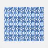 Blaues französisches Toile-Muster Fleecedecke (Vorderseite (Horizontal))