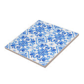 Blaues französisches Toile-Muster Fliese (Seite)