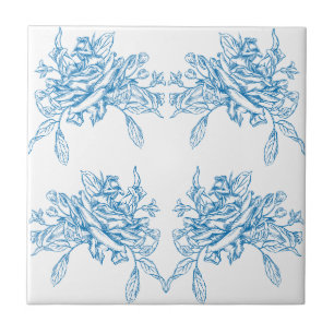 Blaues französisches Toile-Muster Fliese